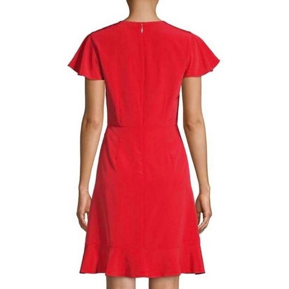 Draper James Red V-Neck Ruffle Mini Dress - Picture 2 of 9